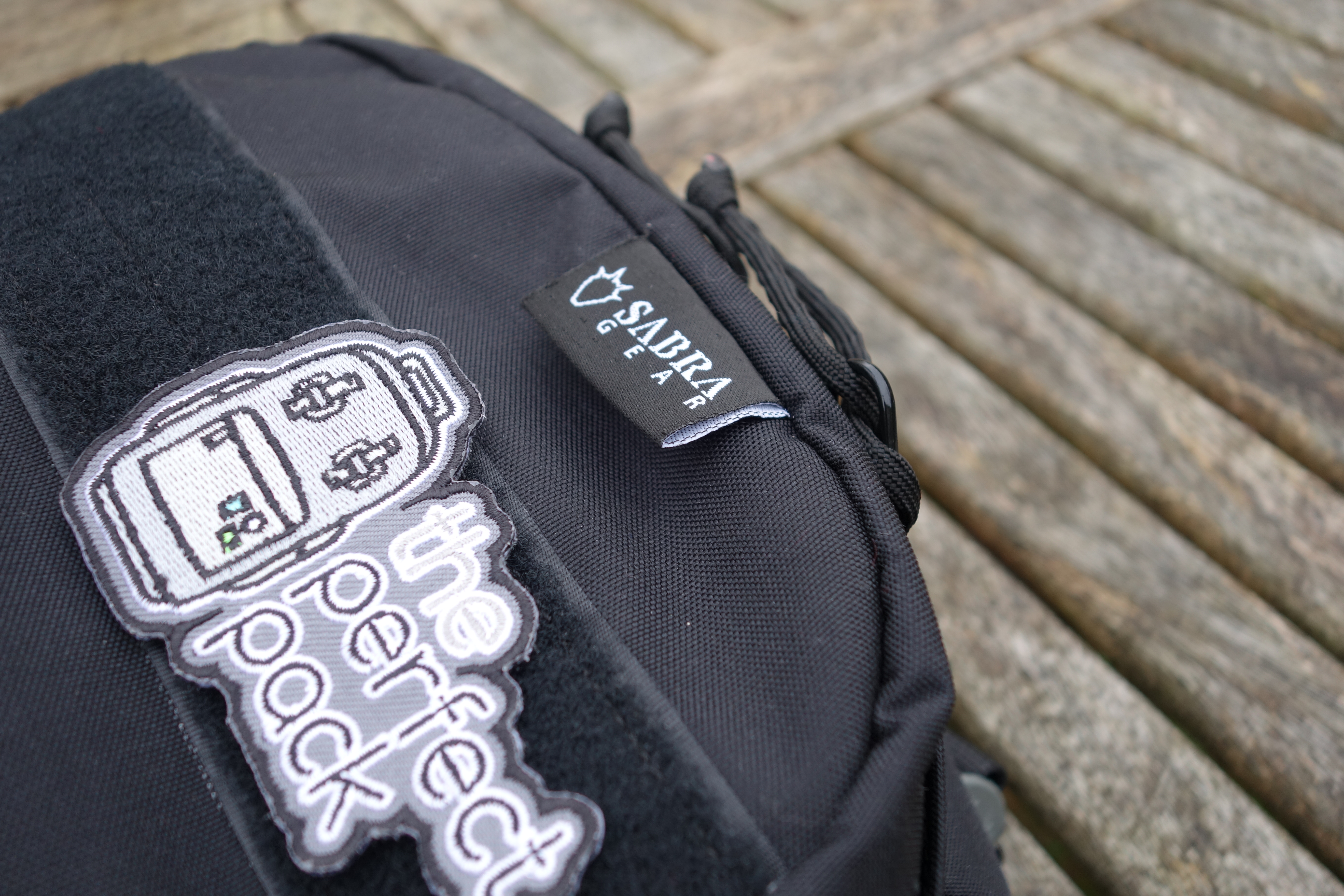 Sabra Gear Solo Review patch and logo close up
