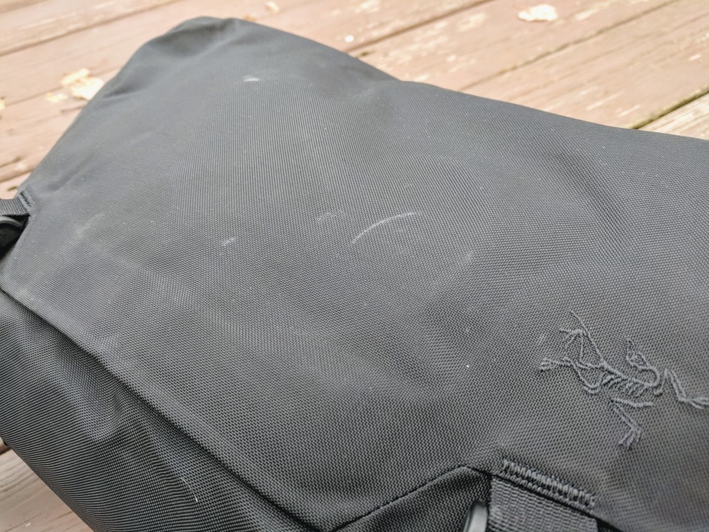 Arc'teryx Leaf courier 15 messenger bag review top flap marks durability scuffed