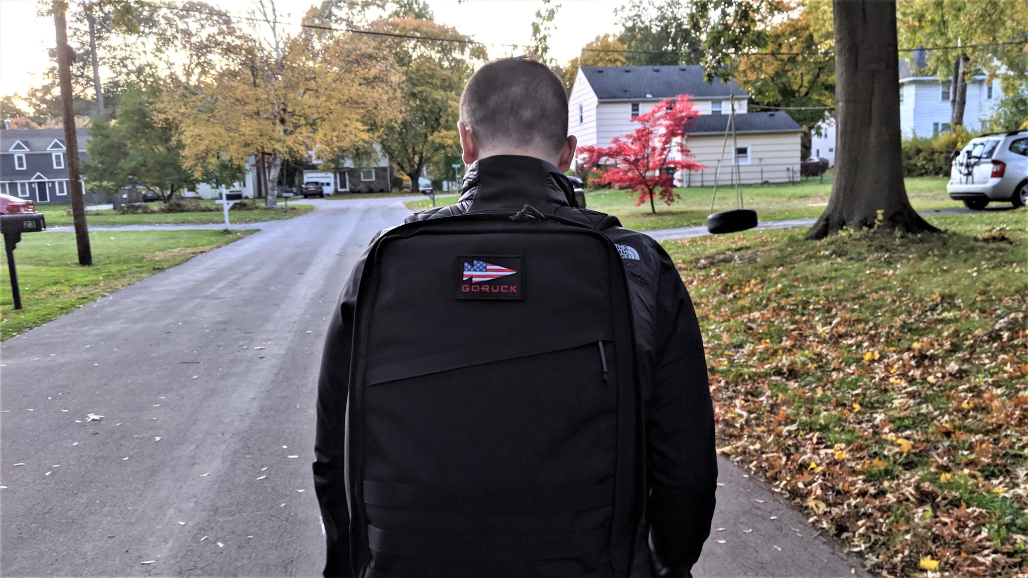 goruck gr1 review wearing on back with patch