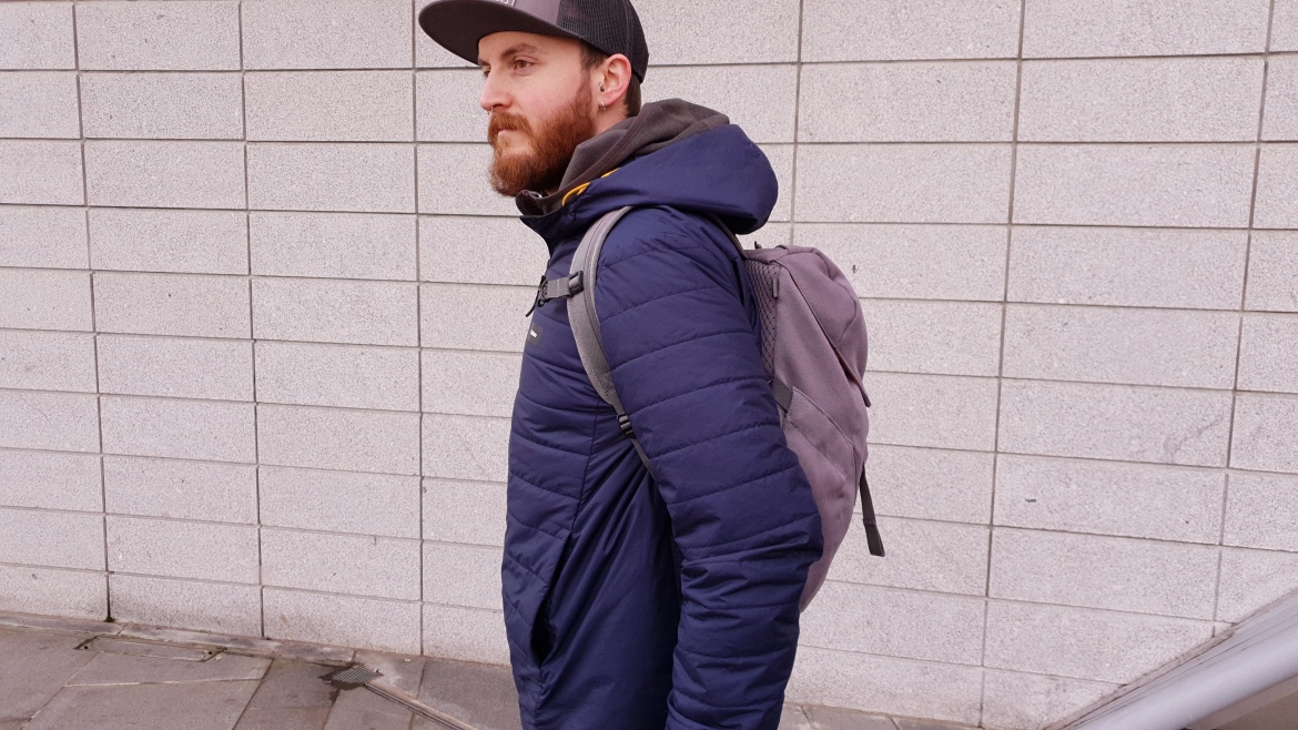 Salkan Backpacker travel bag review daypack on body 